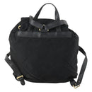PRADA Backpack Nylon Black Gold Auth ka1154-2