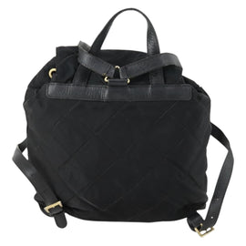 PRADA Backpack Nylon Black Gold Auth ka1154 - 0