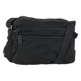 PRADA Shoulder Bag Nylon Black Silver Auth ka1156