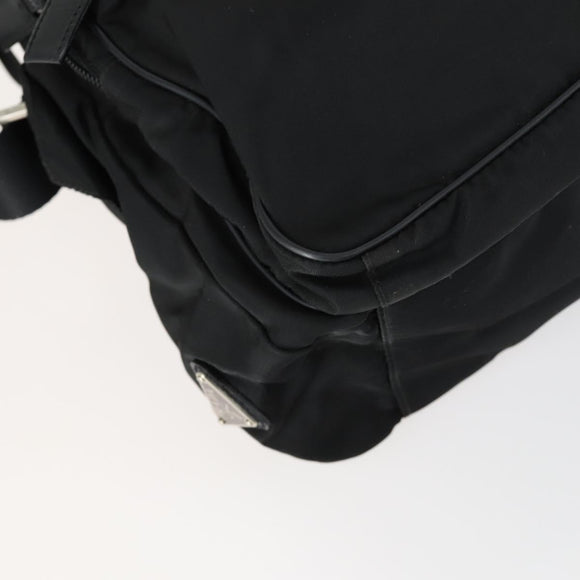 PRADA Shoulder Bag Nylon Black Silver Auth ka1156