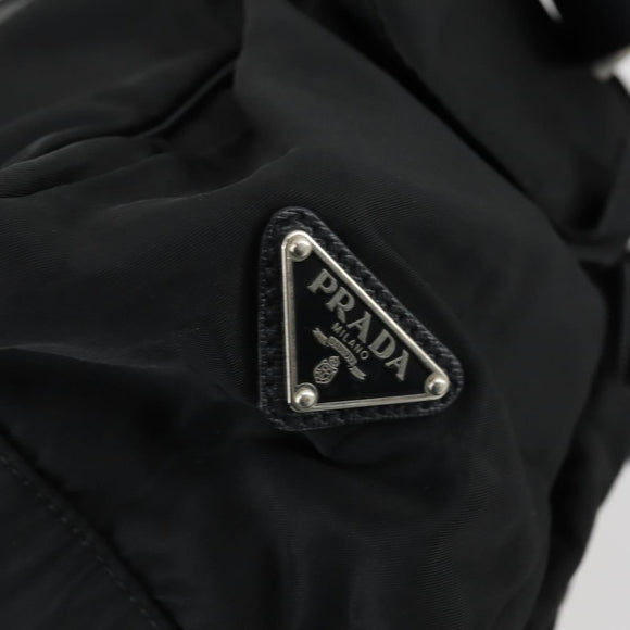 PRADA Shoulder Bag Nylon Black Silver Auth ka1156