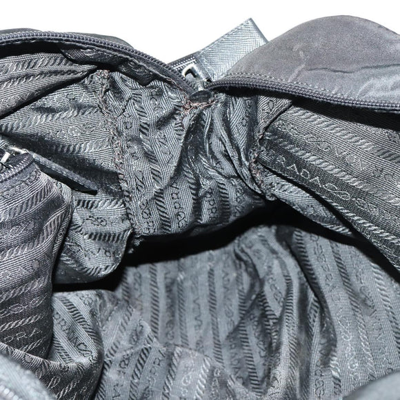 PRADA Shoulder Bag Nylon Black Silver Auth ka1156