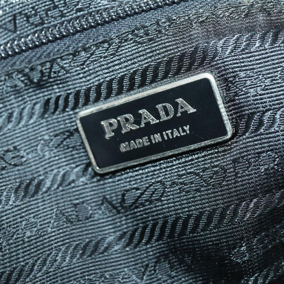PRADA Shoulder Bag Nylon Black Silver Auth ka1156