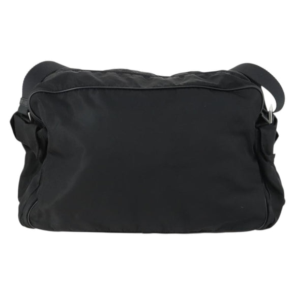 PRADA Shoulder Bag Nylon Black Silver Auth ka1156