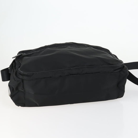 PRADA Shoulder Bag Nylon Black Silver Auth ka1156