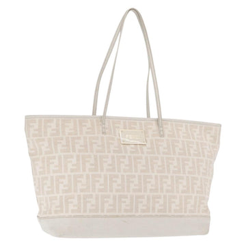 FENDI Zucca Canvas Tote Bag Beige Gold Auth ka1157