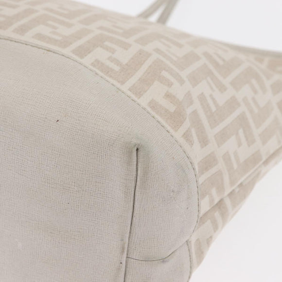 FENDI Zucca Canvas Tote Bag Beige Gold Auth ka1157