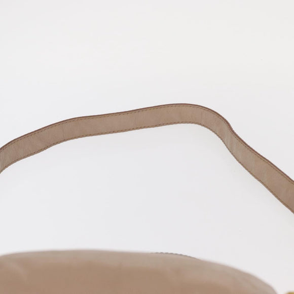 PRADA Hand Bag Leather 2way Beige Gold Auth ka1158