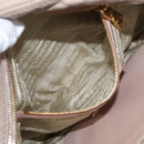 PRADA Hand Bag Leather 2way Beige Gold Auth ka1158-26