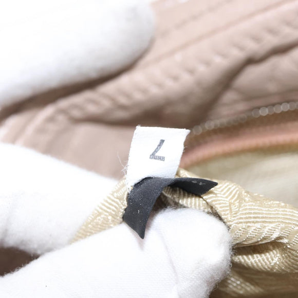 PRADA Hand Bag Leather 2way Beige Gold Auth ka1158