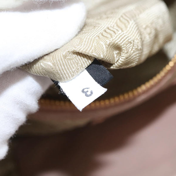 PRADA Hand Bag Leather 2way Beige Gold Auth ka1158