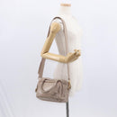 PRADA Handtasche Leder 2-Wege Beige Gold Auth ka1158-29
