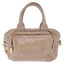 PRADA Handtasche Leder 2-Wege Beige Gold Auth ka1158-13