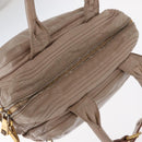 PRADA Handtasche Leder 2-Wege Beige Gold Auth ka1158-7