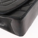 CHANEL Matelasse Chain Diana Shoulder Bag Lamb Skin Black Gold CC Auth ka115V-11