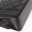 CHANEL Matelasse Chain Diana Shoulder Bag Lamb Skin Black Gold CC Auth ka115V-13