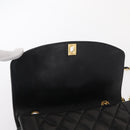 CHANEL Matelasse Chain Diana Shoulder Bag Lamb Skin Black Gold CC Auth ka115V-17