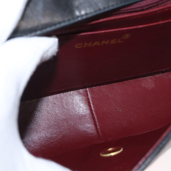 CHANEL Matelasse Chain Diana Shoulder Bag Lamb Skin Black Gold CC Auth ka115V