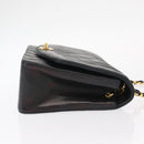 CHANEL Matelasse Chain Diana Shoulder Bag Lamb Skin Black Gold CC Auth ka115V-4