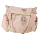 PRADA Shoulder Bag Nylon Pink Silver Auth ka1160-1