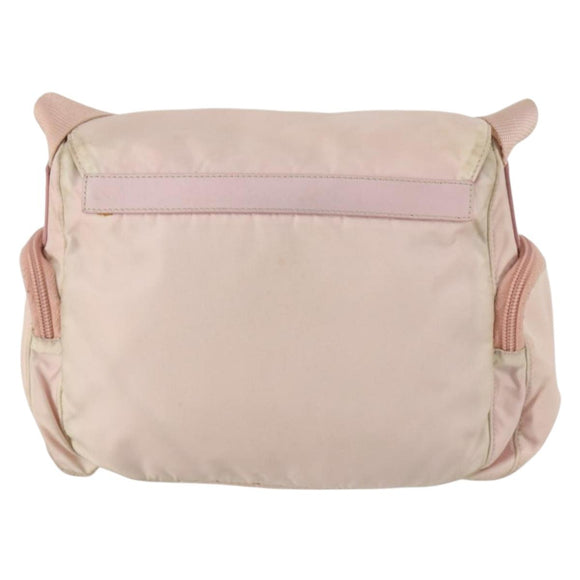 PRADA Shoulder Bag Nylon Pink Silver Auth ka1160