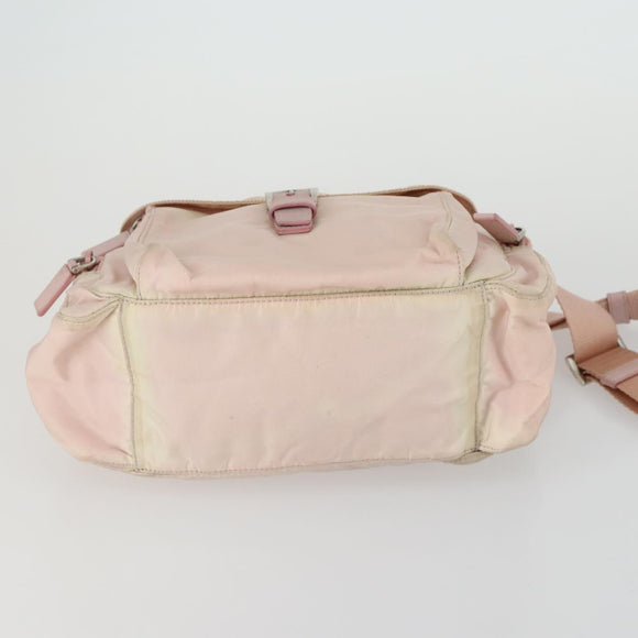 PRADA Shoulder Bag Nylon Pink Silver Auth ka1160