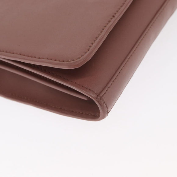 FENDI Chain Shoulder Bag Leather Pink Silver Auth ka1161