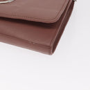 FENDI Chain Shoulder Bag Leather Pink Silver Auth ka1161-15