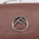 FENDI Chain Shoulder Bag Leather Pink Silver Auth ka1161-18