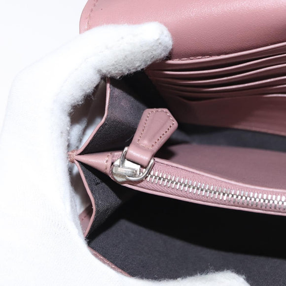 FENDI Chain Shoulder Bag Leather Pink Silver Auth ka1161