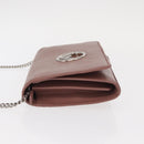 FENDI Chain Shoulder Bag Leather Pink Silver Auth ka1161-4