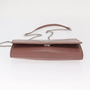 FENDI Chain Shoulder Bag Leather Pink Silver Auth ka1161-5