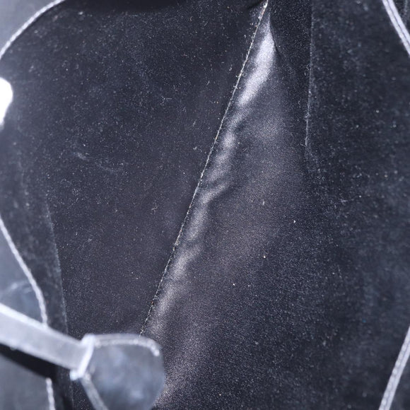 PRADA Hand Bag Leather Black Silver Auth ka1162