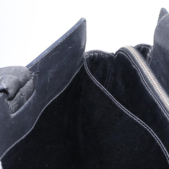 PRADA Hand Bag Leather Black Silver Auth ka1162