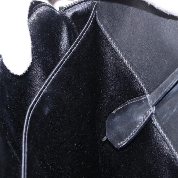 PRADA Hand Bag Leather Black Silver Auth ka1162