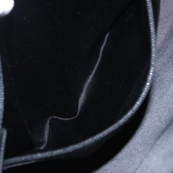 PRADA Hand Bag Leather Black Silver Auth ka1162