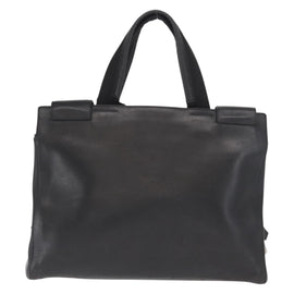 PRADA Hand Bag Leather Black Silver Auth ka1162 - 0