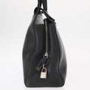 PRADA Hand Bag Leather Black Silver Auth ka1162-4