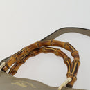 GUCCI Bamboo Hand Bag Leather 2way Beige Gold 323660 Auth ka1163-10