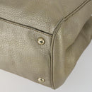 GUCCI Bamboo Hand Bag Leather 2way Beige Gold 323660 Auth ka1163-12