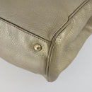 GUCCI Bamboo Hand Bag Leather 2way Beige Gold 323660 Auth ka1163-14
