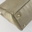 GUCCI Bamboo Hand Bag Leather 2way Beige Gold 323660 Auth ka1163-15