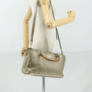 GUCCI Bamboo Hand Bag Leather 2way Beige Gold 323660 Auth ka1163-24