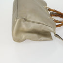 GUCCI Bamboo Hand Bag Leather 2way Beige Gold 323660 Auth ka1163-4