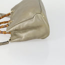 GUCCI Bamboo Hand Bag Leather 2way Beige Gold 323660 Auth ka1163-5