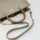 GUCCI Bamboo Hand Bag Leather 2way Beige Gold 323660 Auth ka1163-7
