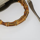 GUCCI Bamboo Hand Bag Leather 2way Beige Gold 323660 Auth ka1163-9