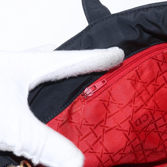 Christian Dior Shoulder Bag Nylon Black Gold Auth ka1164