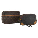 LOUIS VUITTON Monogram Clutch Bag 2 Set LV Auth ka1165-1