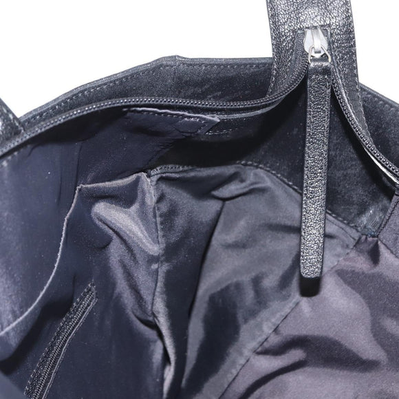 CHANEL Hand Bag Canvas Black Silver CC Auth ka1166